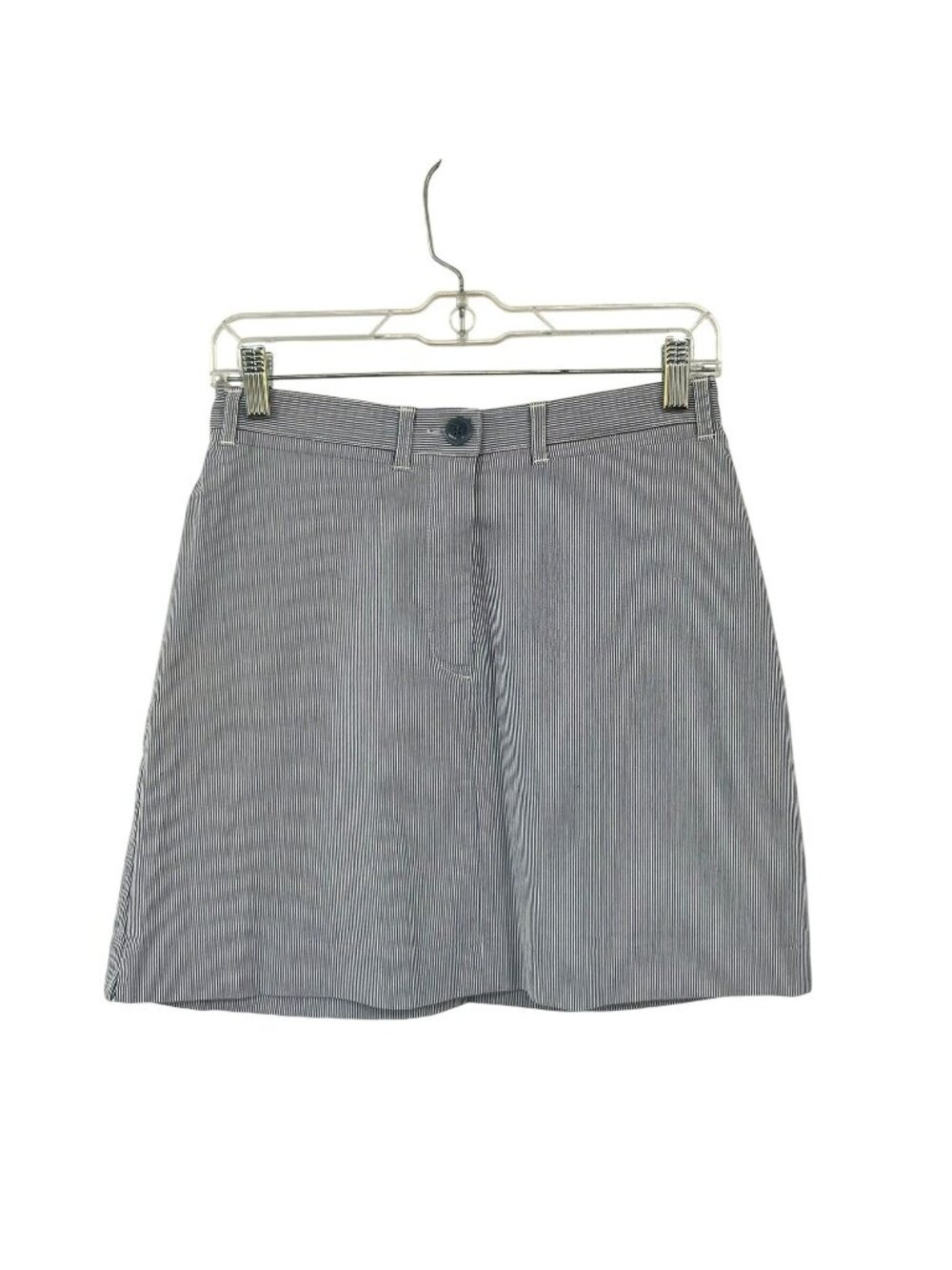 Vintage Esprit Striped Mini Skirt Juniors 5/6 Blue Cotton Blend Used